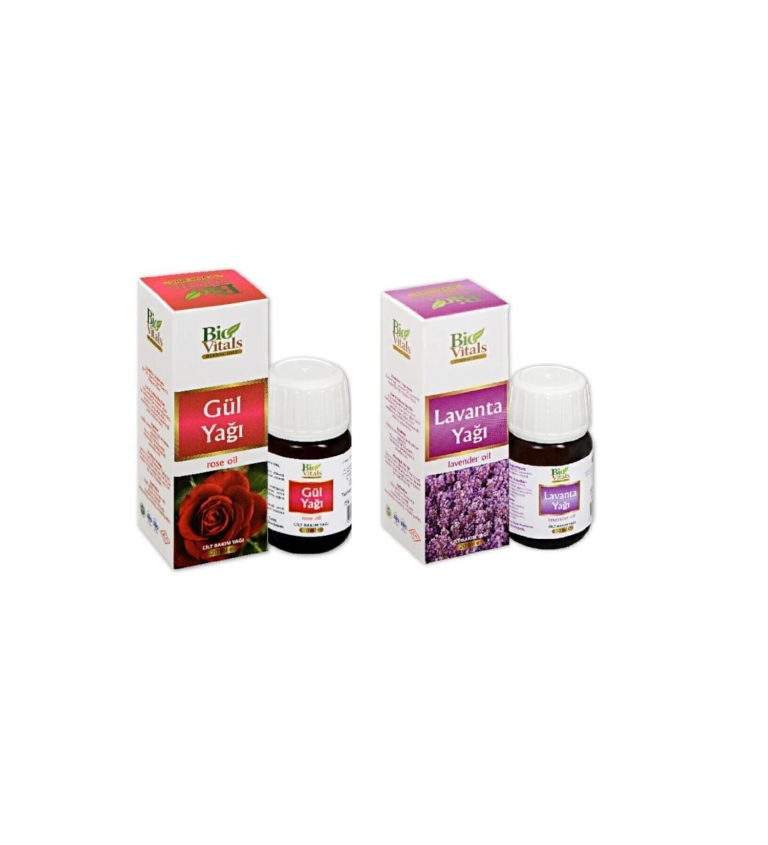 Bio Vitals Rose and Lavender Aromatic Massage Skin Care Oil Set 20 Ml