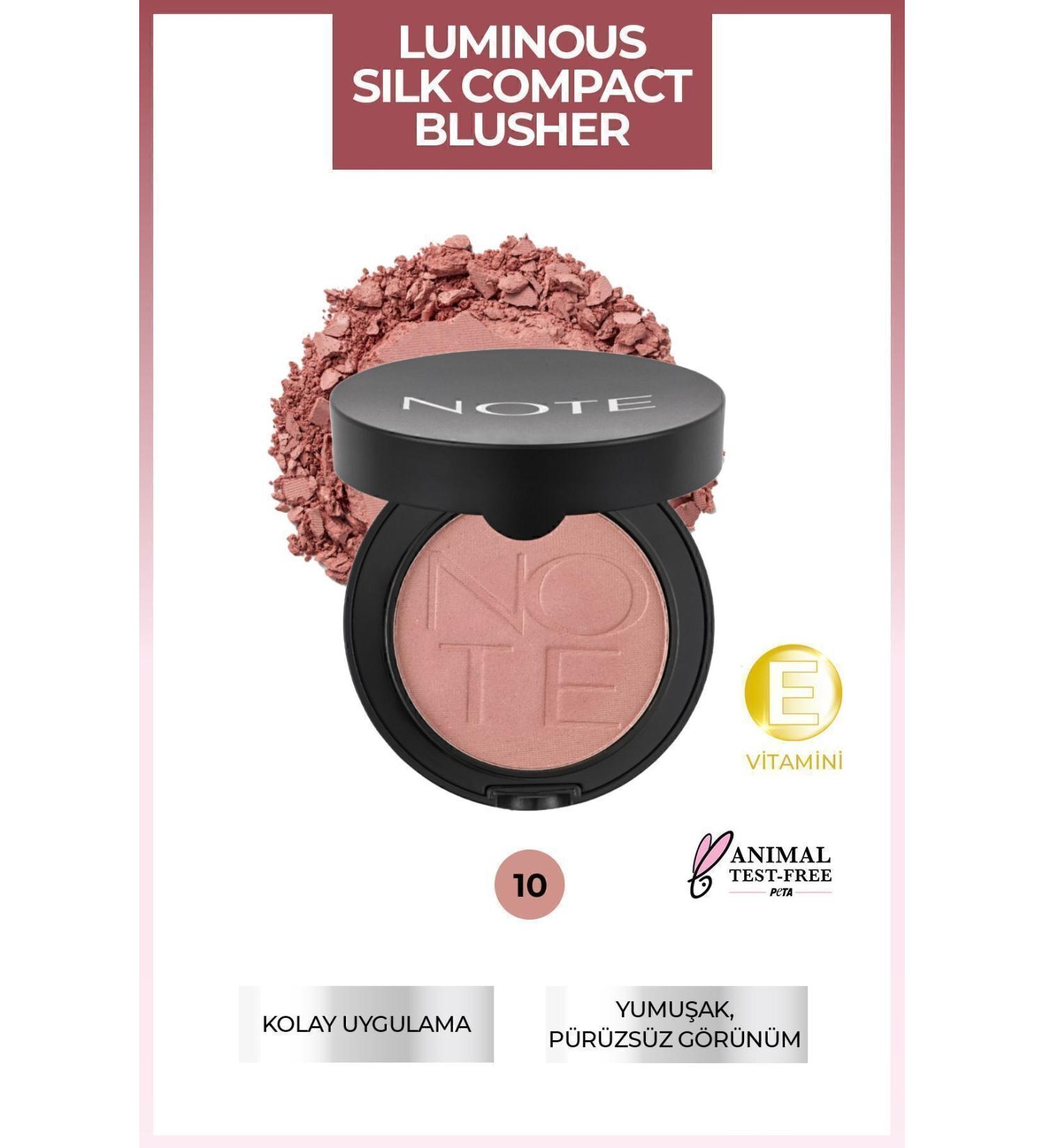Note Cosmetics Luminous Silk Compact Blusher Powder Blush - 10 Pink Paradise - Buy Online on GoSupps.com