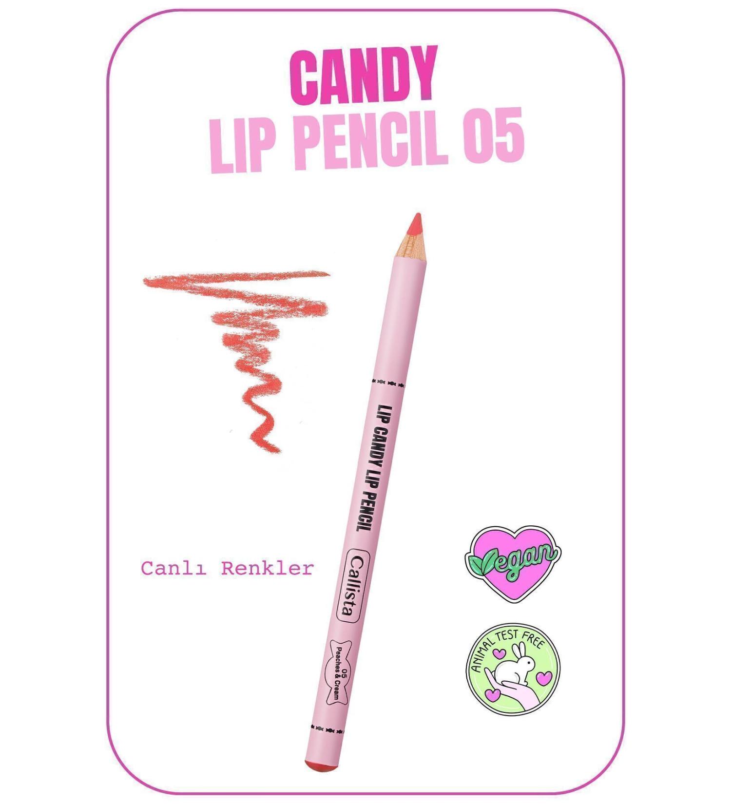 Callista Lip Candy Lip Pencil 05 Peaches & Cream - Orange - Buy Online on GoSupps.com