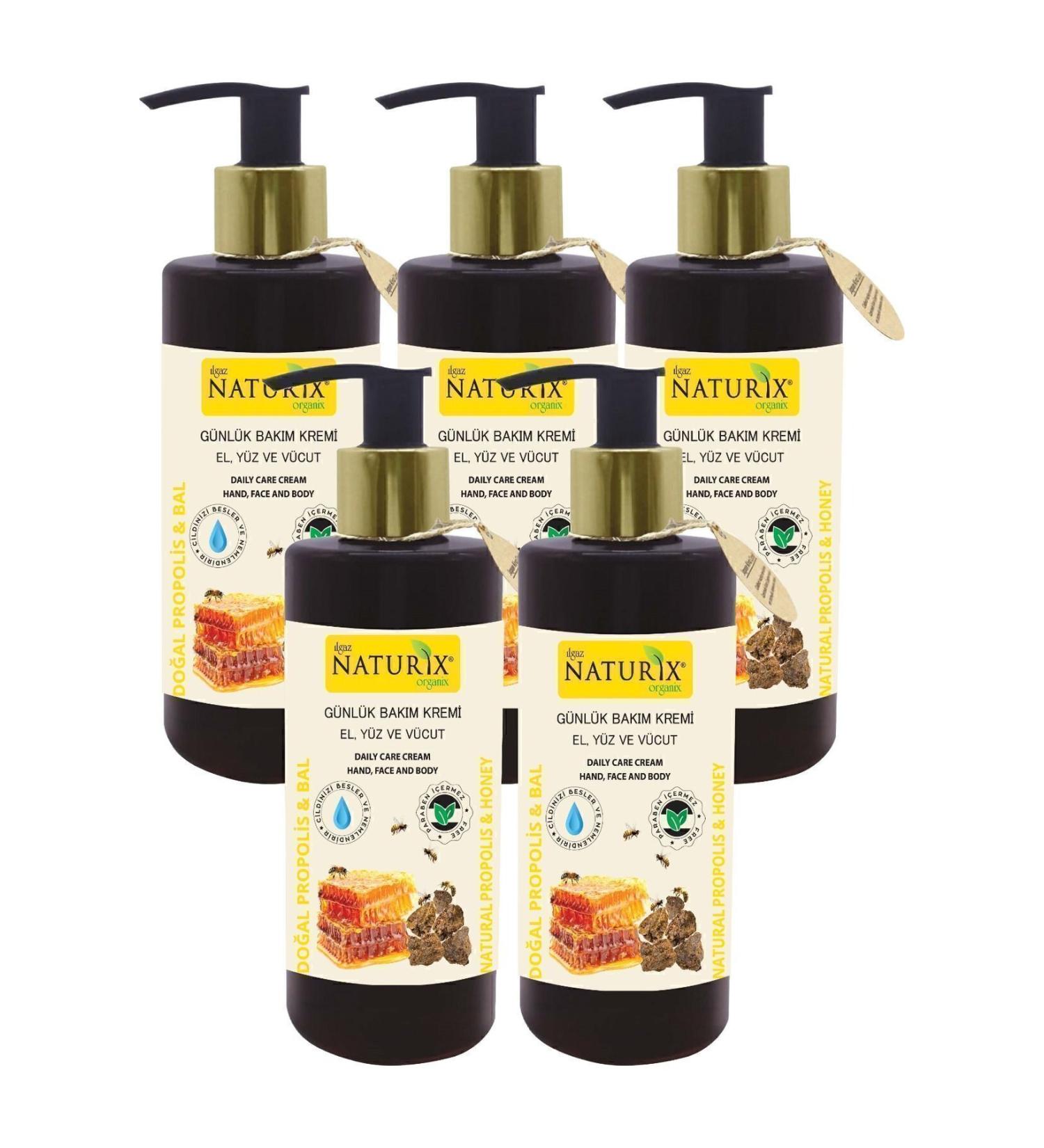Naturix 5-Piece Honey & Propolis Nourishing Hand Face Body Moisturizing Cream Barrier Cream Honey Extract Lotion