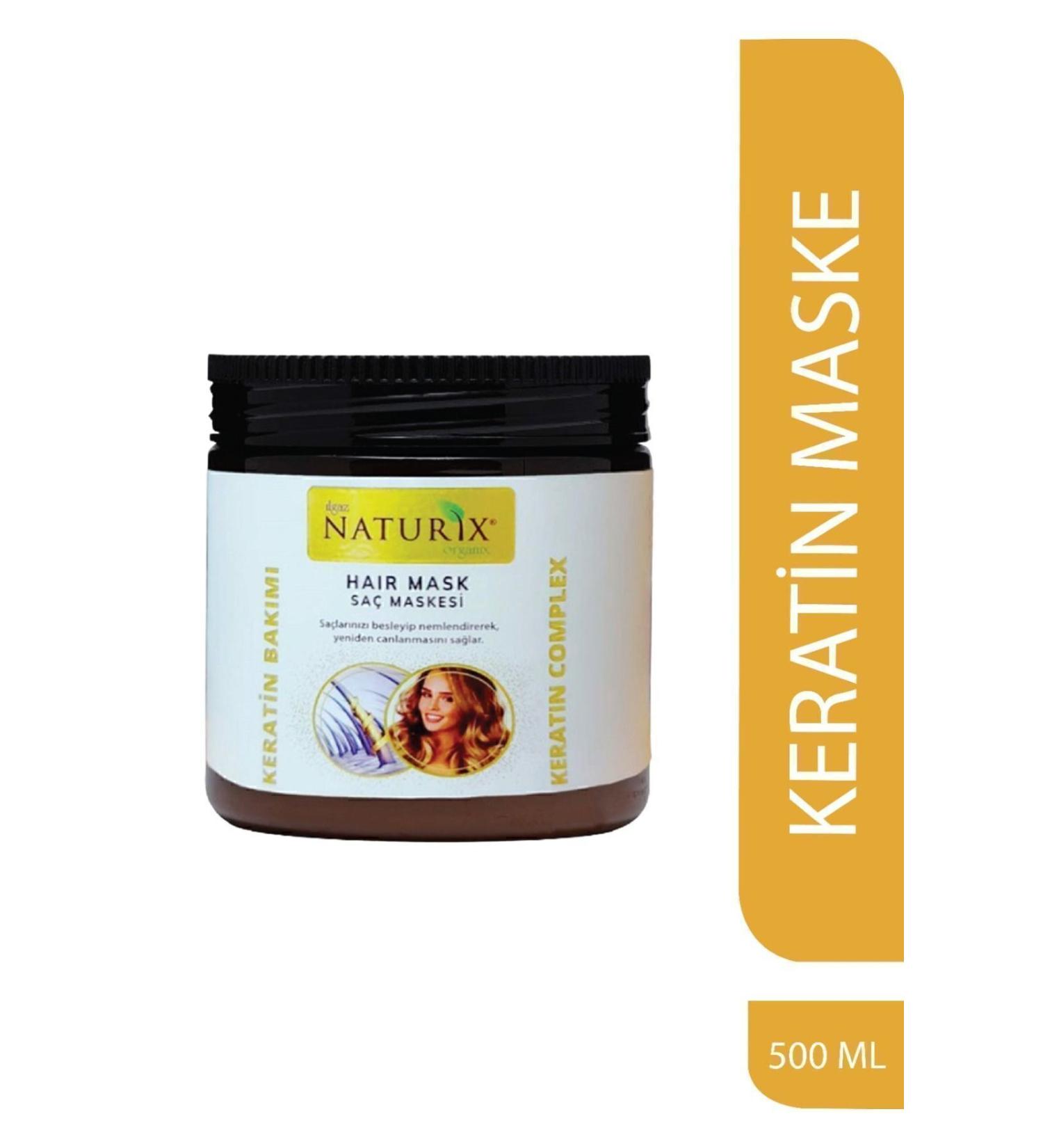 Naturix Natural Keratin Care for All Hair Types 500 ml Hair Care Mask Keratin Hair Mask - Buy Online on GoSupps.com