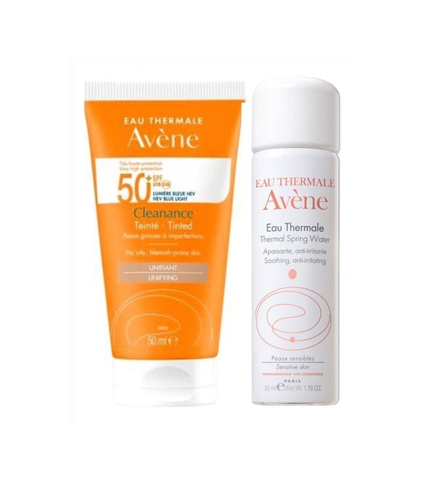 Avene Cleanance Tinted SPF 50+ Tinted Sunscreen for Oily/Acne Prone Skin 50ml - Thermal Water 50ml