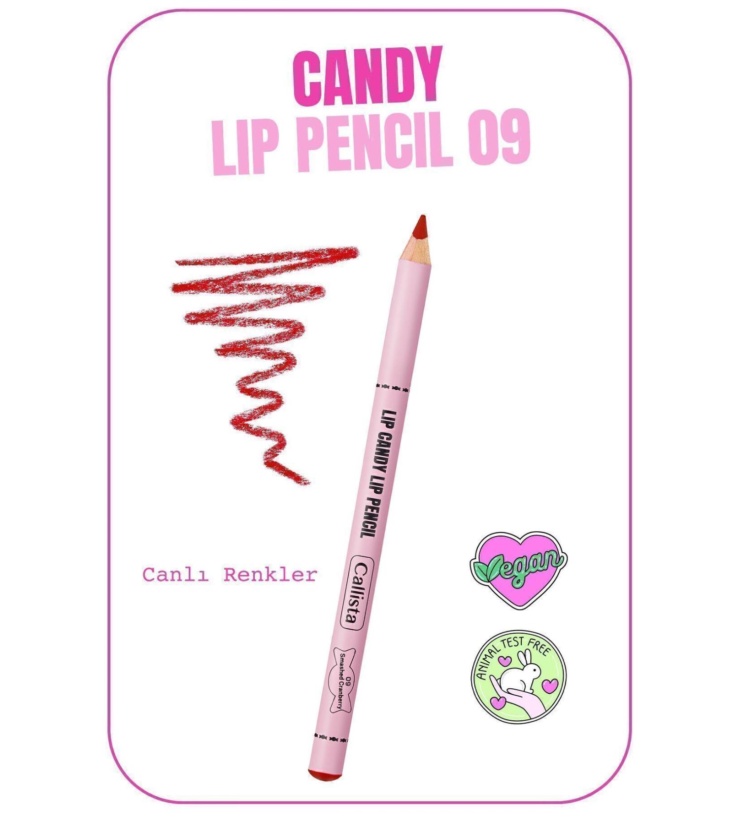Callista Lip Candy Lip Pencil 09 Smashed Cranberry - Red - Buy Online on GoSupps.com