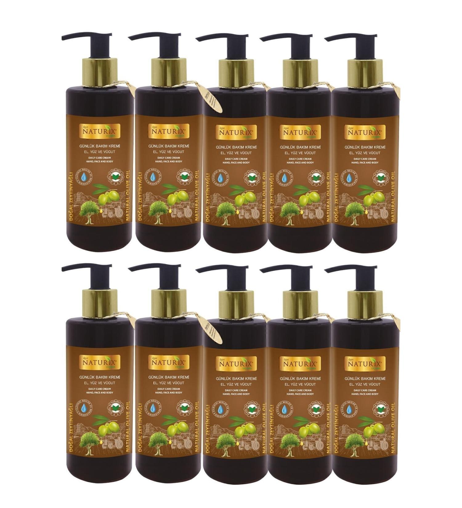 Naturix 10-Piece Set Olive Oil Cream 250 ml Intensive Moisturizing Skin Care Cream Moisture Line Care - Buy Online on GoSupps.com