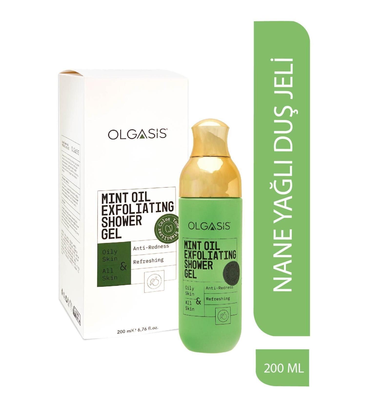 Olgasis Mint Oil Shower Gel With Peeling Mint Oil Peeling Effective Shower Gel Refreshing 200 ml
