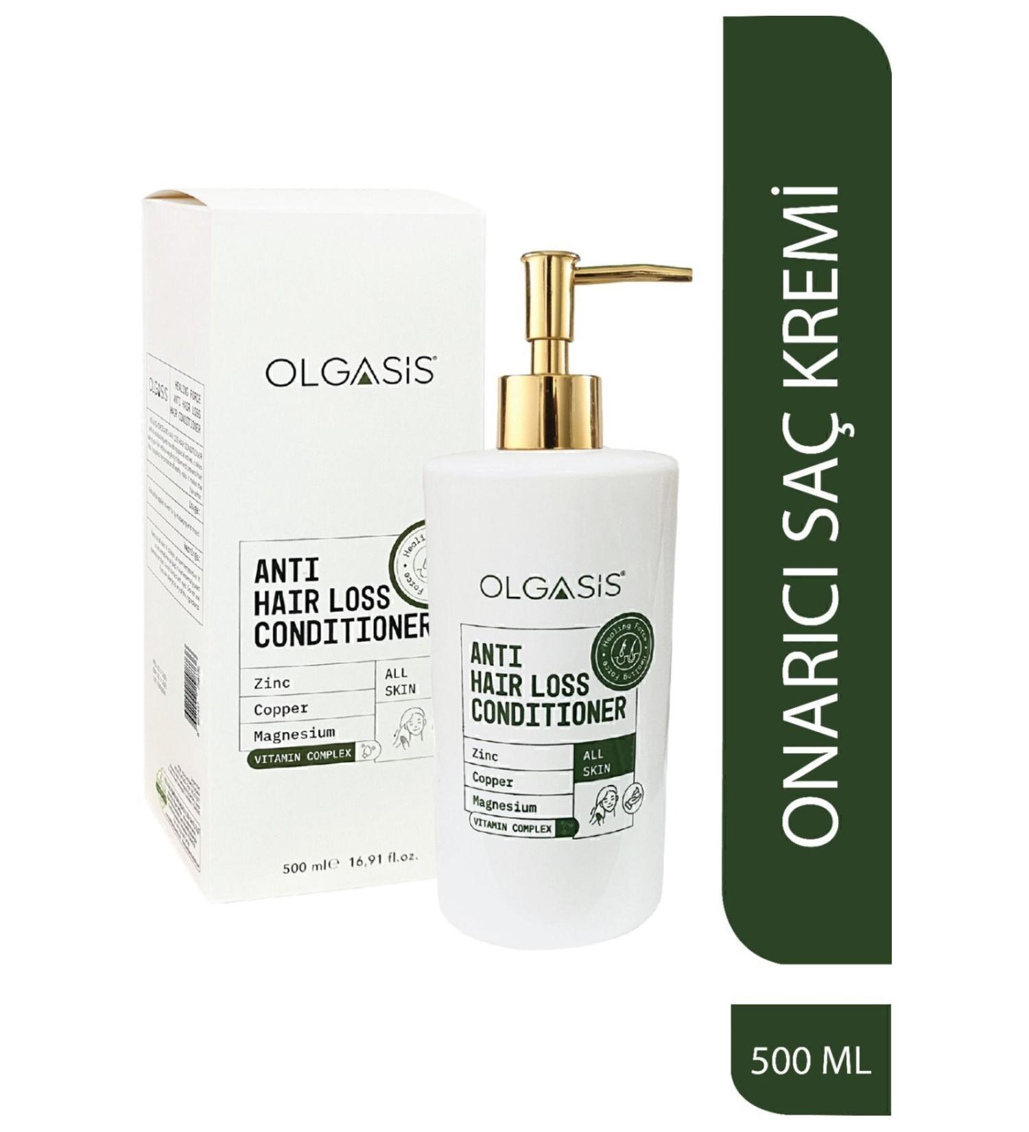 Olgasis Anti Hair Loss Conditioner Stop Hair Loss V. Complex Hair Cream Zinc - Copper - Magnesium 500 Ml