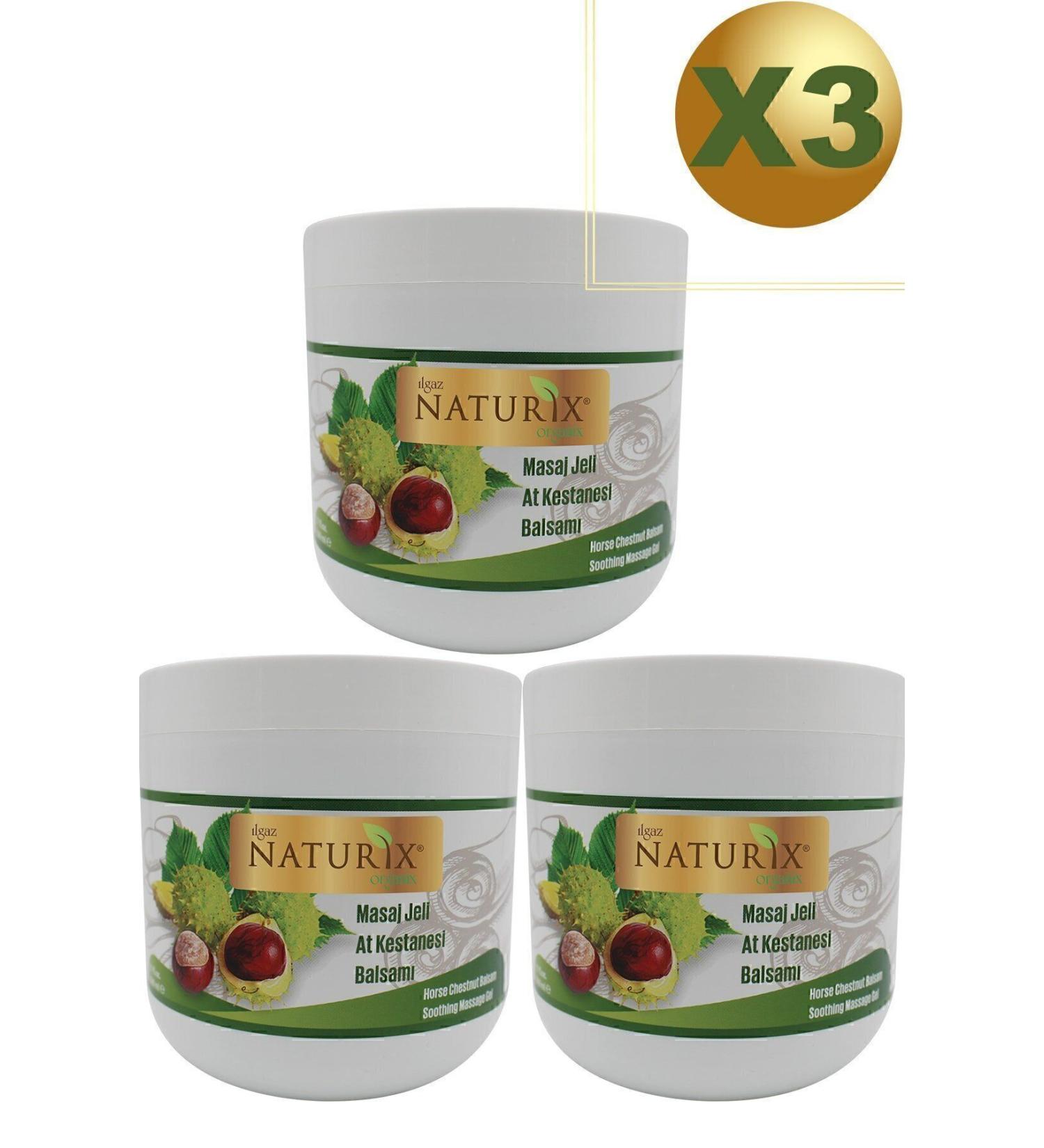 Naturix Horse Chestnut Massage Gel 500 Ml 3-Piece Horse Chestnut Massage Balm Thick Gel Consistency - Buy Online on GoSupps.com