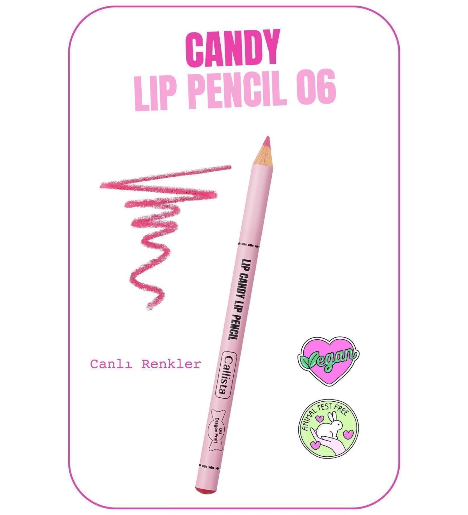 Callista Lip Candy Lip Pencil 06 Dragon Fruit - Pink - Buy Online on GoSupps.com