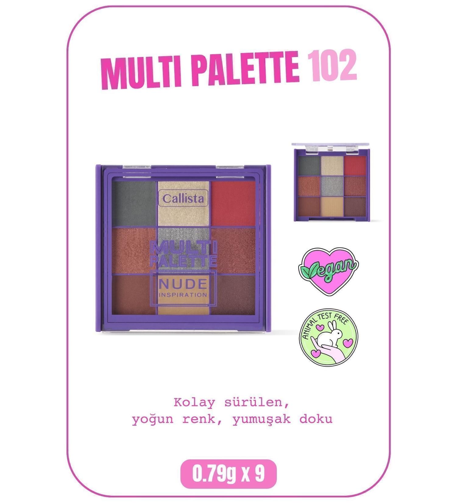 Callista Multi Palette Eyeshadow Matte & Shimmer Powder Eyeshadow Palette - 102 Nude Inspiration - Buy Online on GoSupps.com
