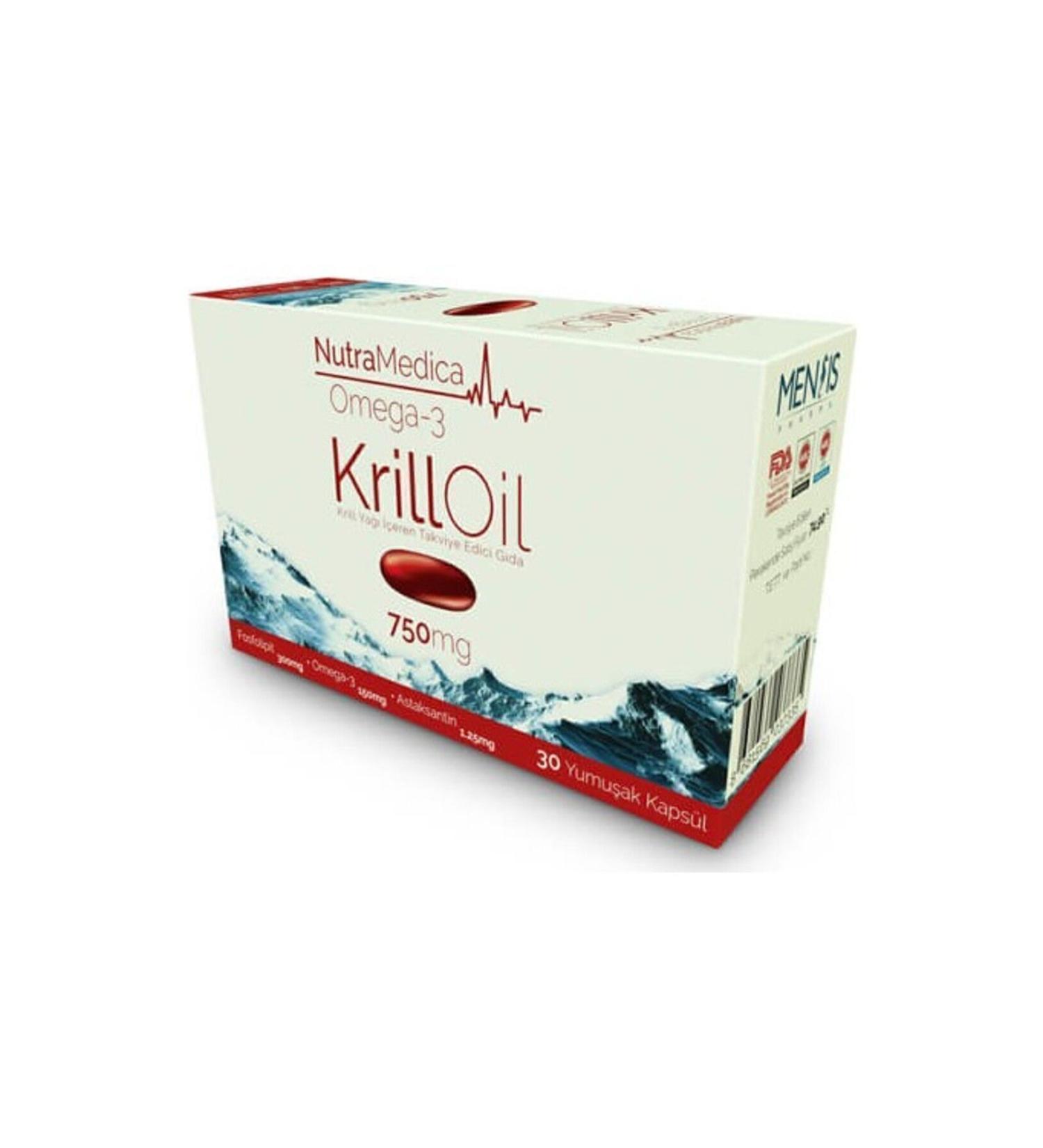 Mensis Pharma Nutramedica Krill Oil Omega 3 750 Mg 30 Capsules