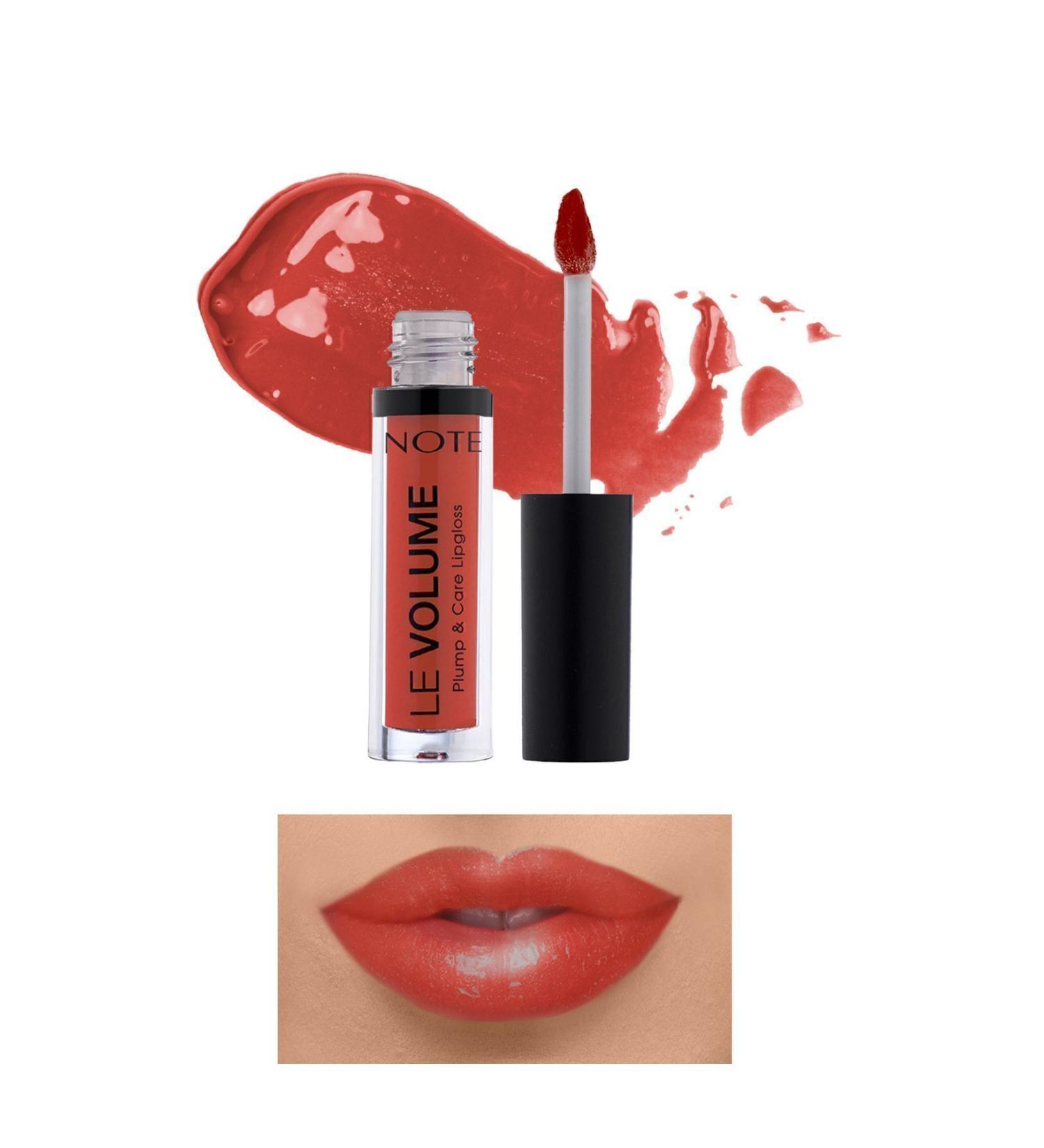 Note Cosmetics Le Volume Plump & Care Lipgloss Moisturizing Lip Gloss - 10 Party Mood - Red - Buy Online on GoSupps.com