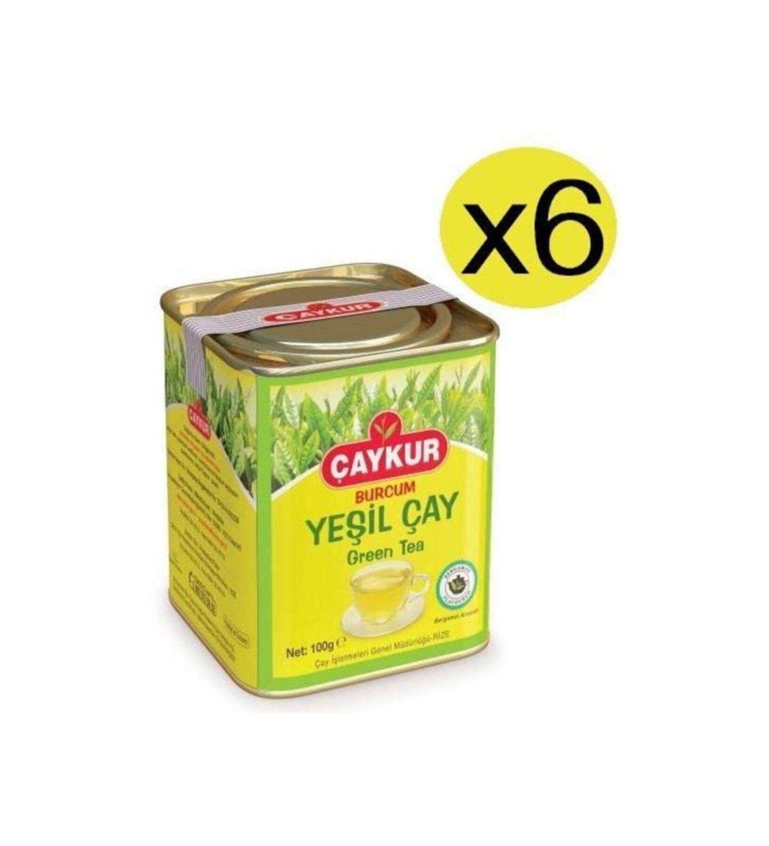 aykur Burcum Green Tea 100 gr X 6 Pieces