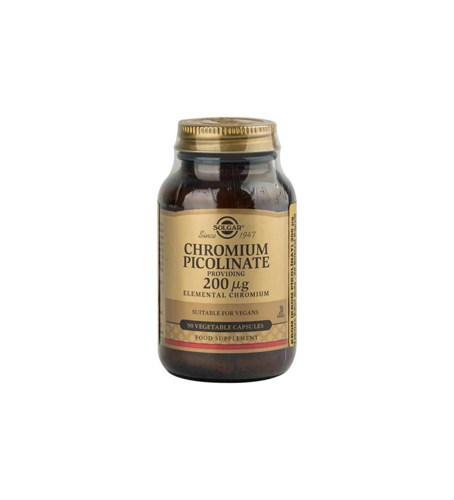 Solgar Chromium Picolinate 200 Mcg Food Supplement 90 Capsules