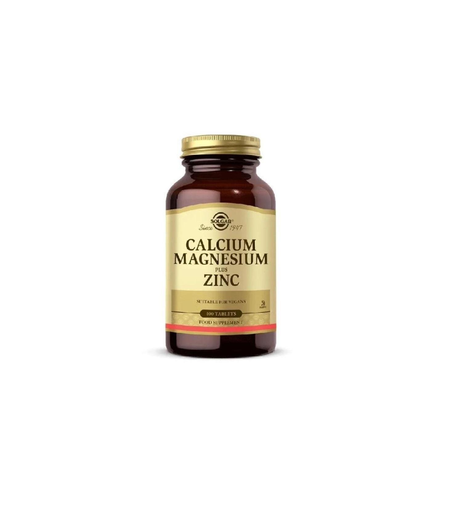 Solgar Calcium Magnesium Plus Zinc 100 Capsules