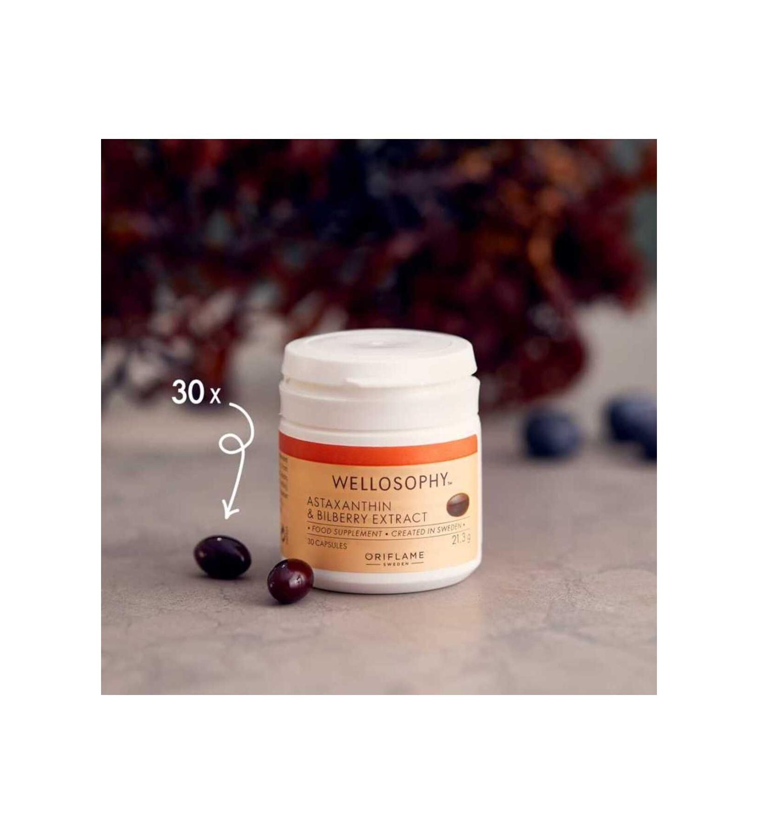 Oriflame Wellosophy Food Supplement Containing Astaxanthin and Blueberry - Buy Online on GoSupps.com