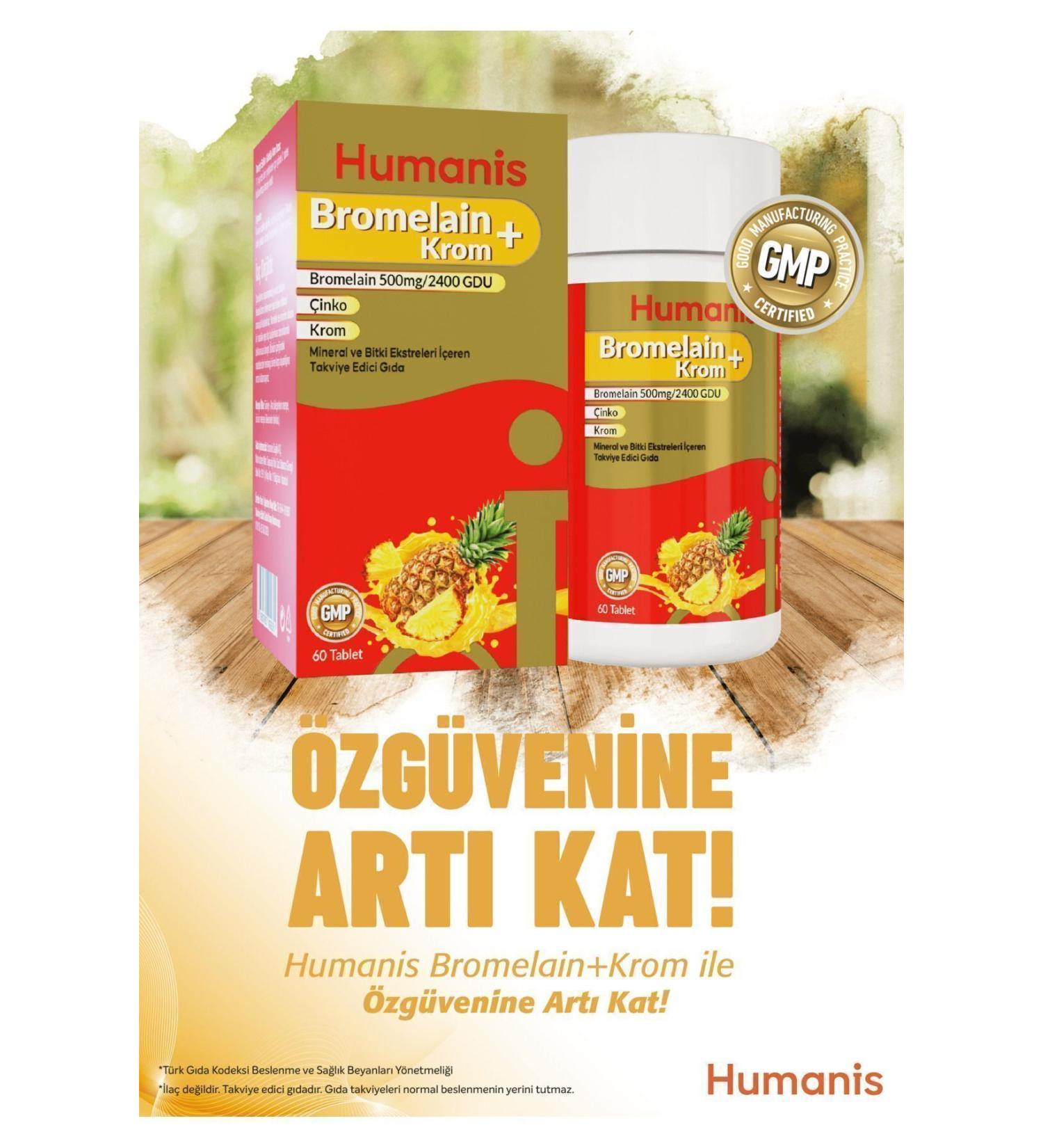 Humanis Bromelain+Chromium Zinc 60 Tablets - Buy Online on GoSupps.com