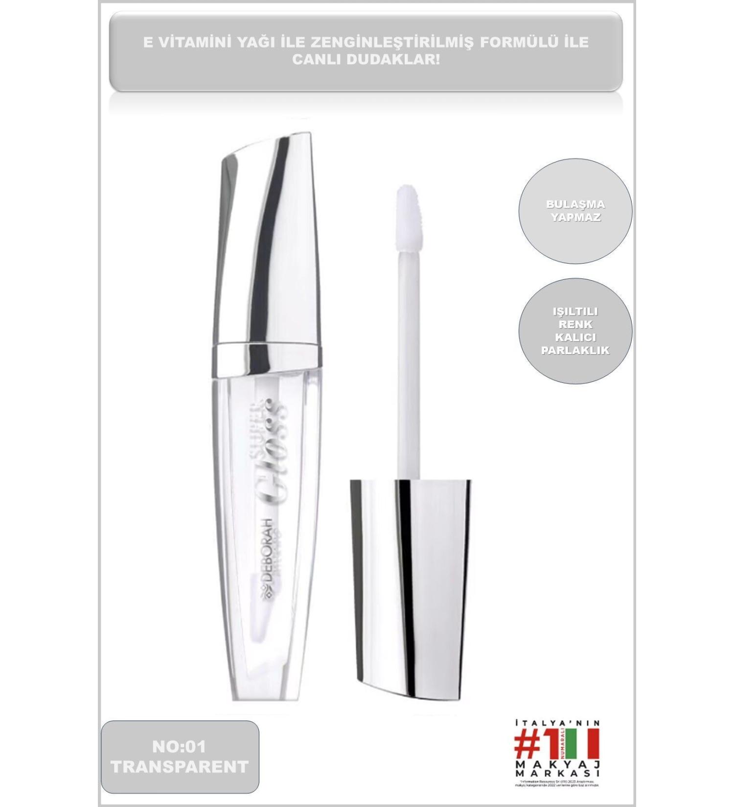 Deborah Milano Super Gloss Plumping Effect Transparent Shine No:1 - Buy Online on GoSupps.com