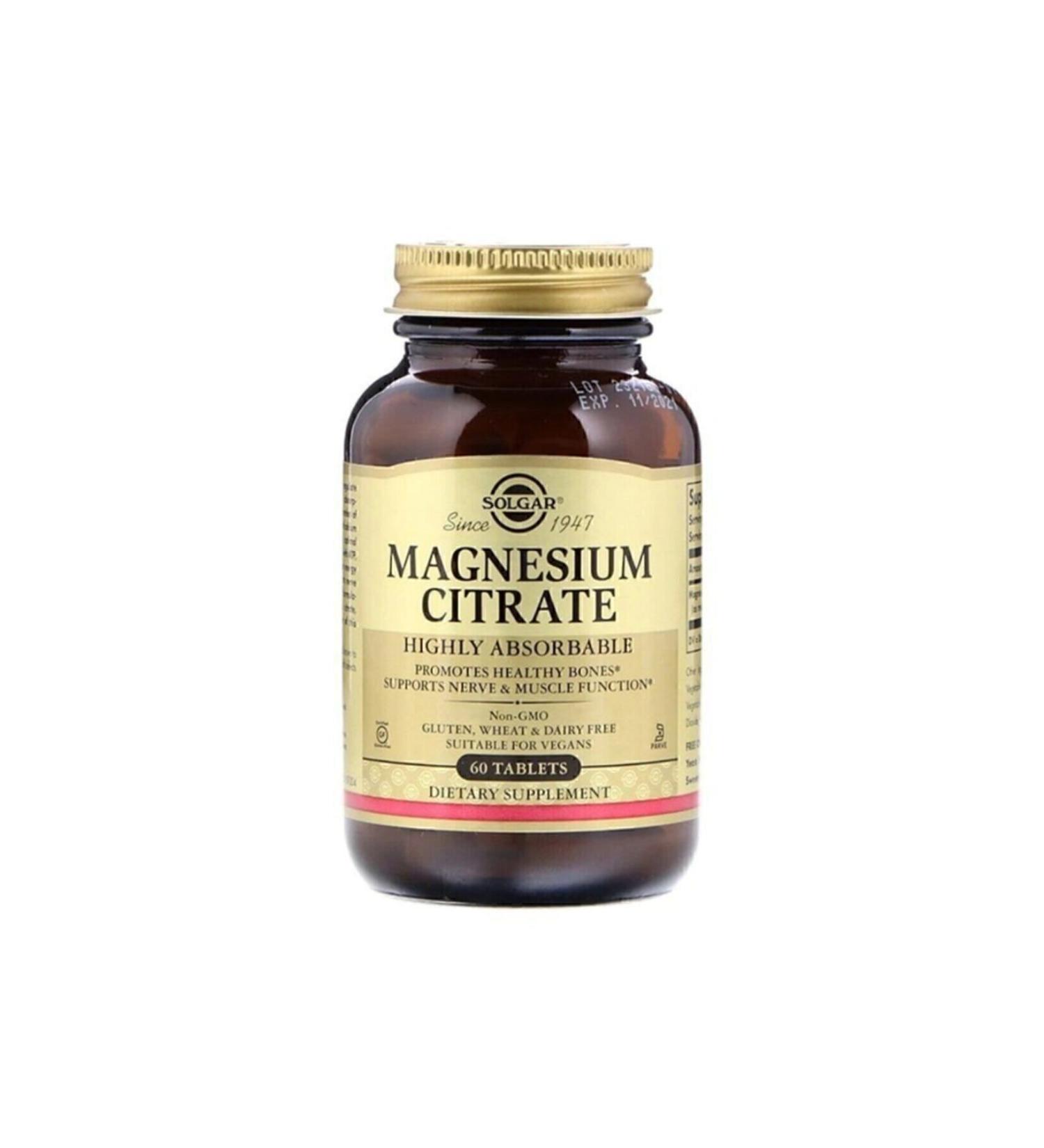 Solgar Magnesium Citrate 200 Mg 60 Tablets