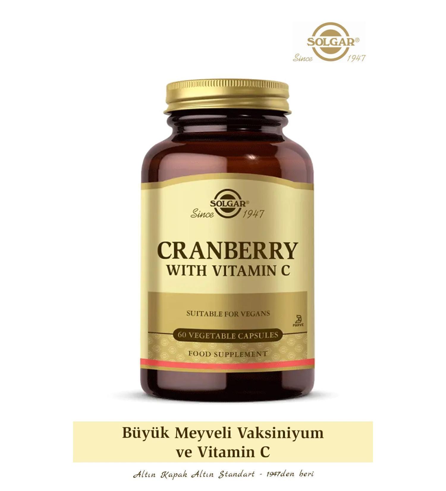 Solgar Cranberry With Vitamin C 60 Capsules