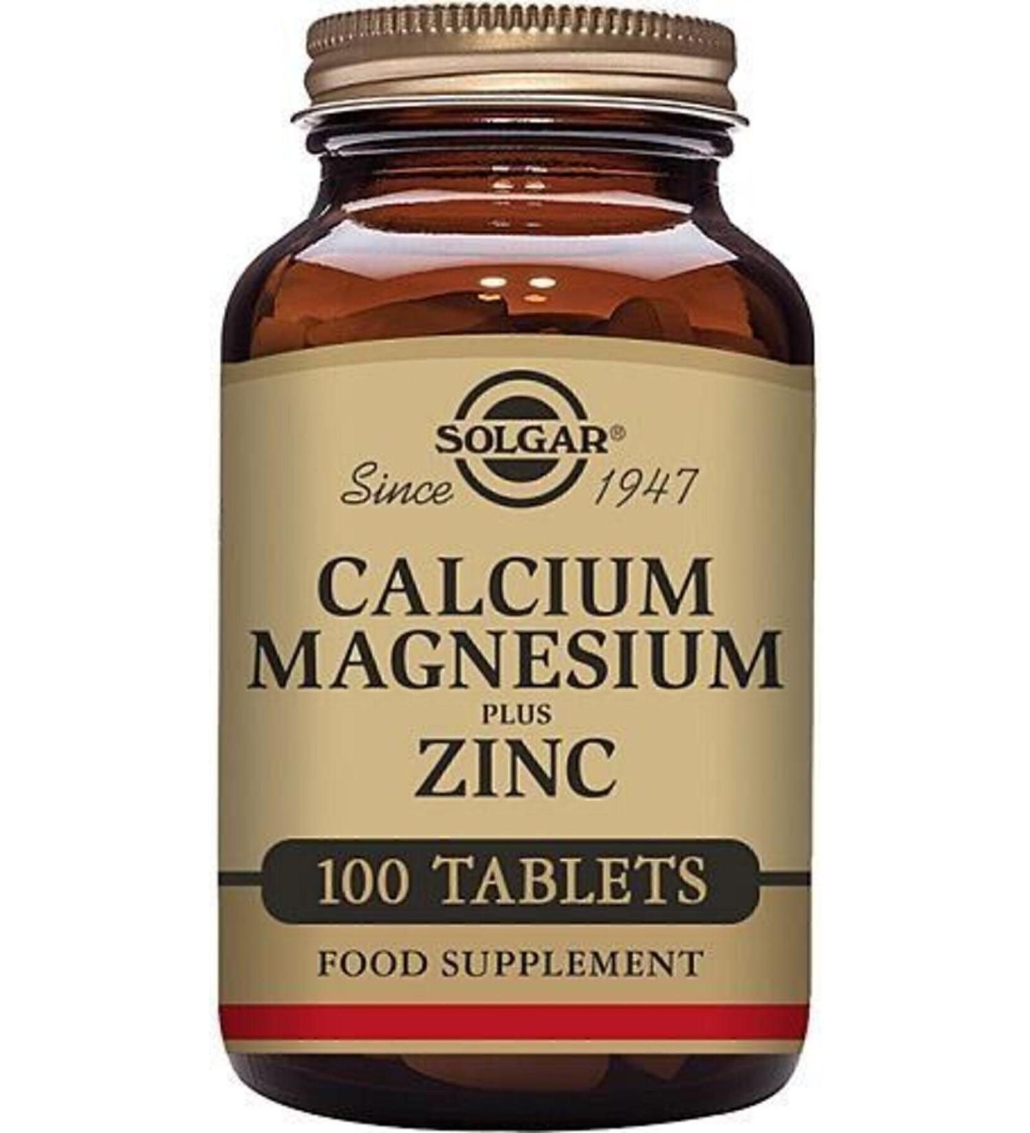 Solgar Calcium Magnesium Plus Zinc 100 Tablets - Buy Online on GoSupps.com