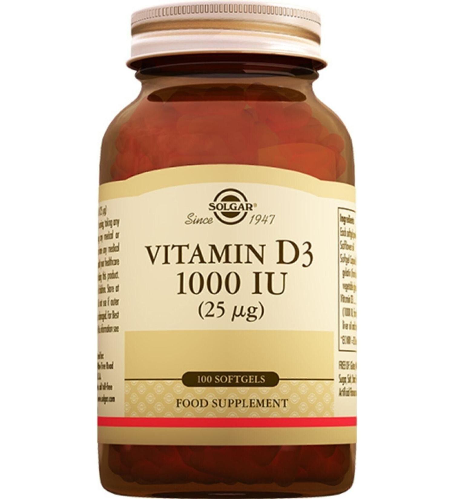 Solgar Vitamin D3 1000 Iu 100 Sofjel