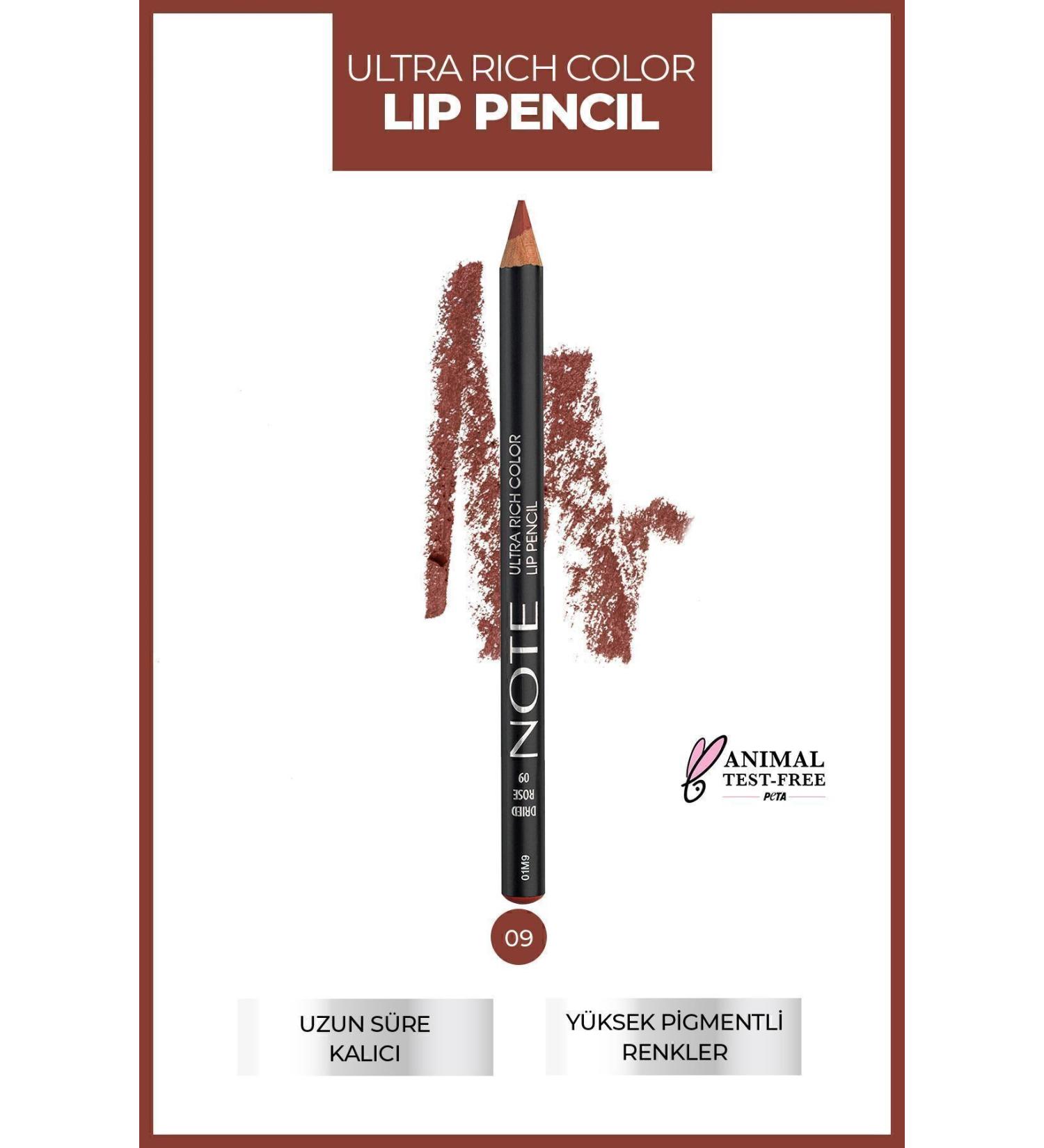 Note Cosmetics Ultra Rich Color Lip Pencil 09 Dried Rose - Nude - Buy Online on GoSupps.com