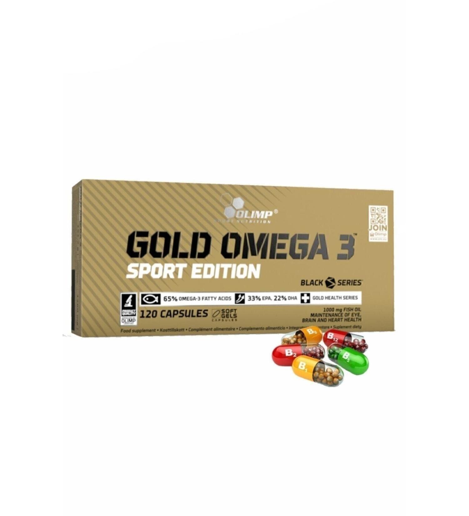 Olimp Gold Omega 3 Sport Edition 120 Capsules Fish Oil Vitamin E Food Supplement