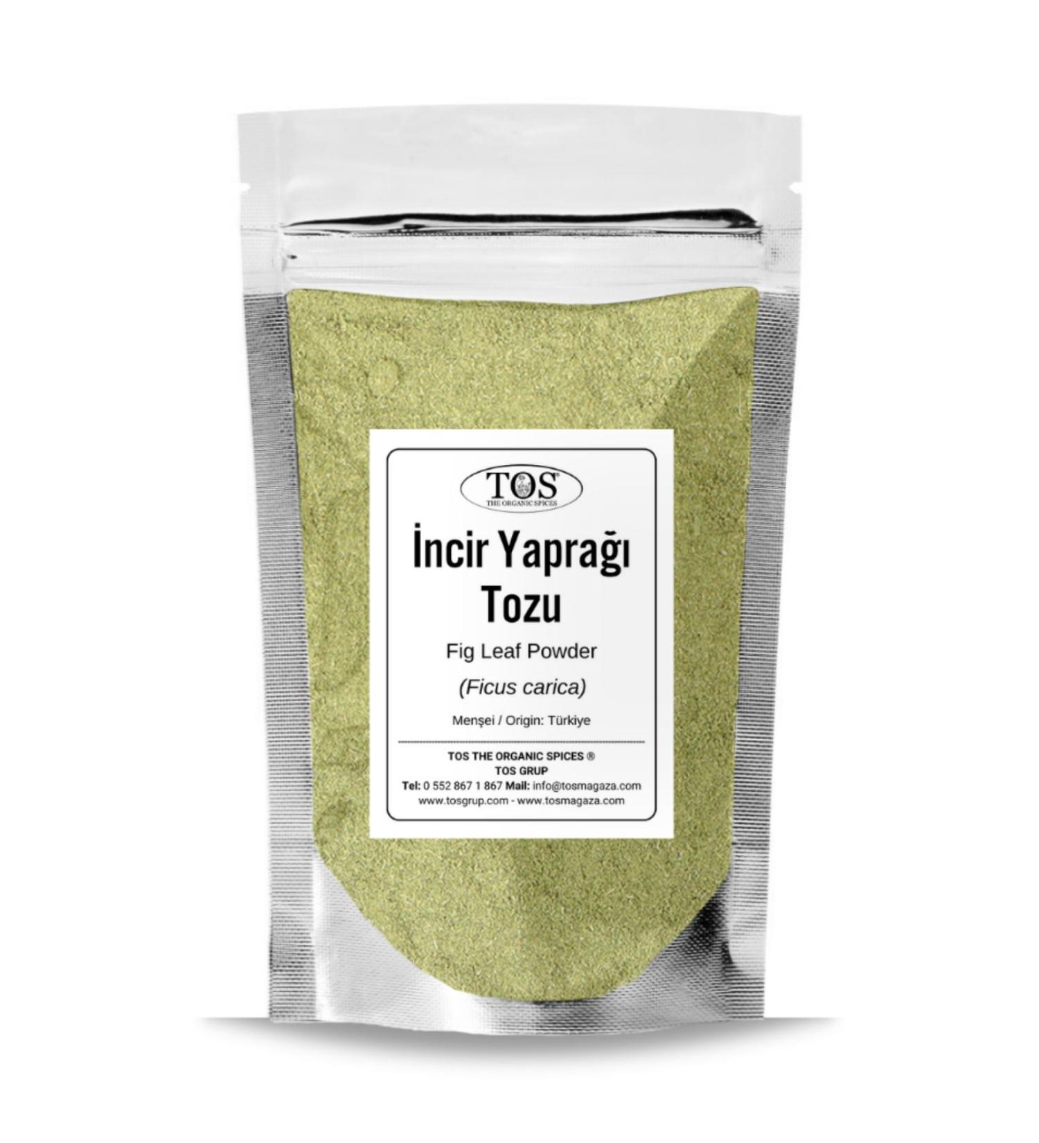 TOS The Organic Spices Fig Leaf Powder 500 gr (1st Quality) Ficus carica / Fig Leaf Powder