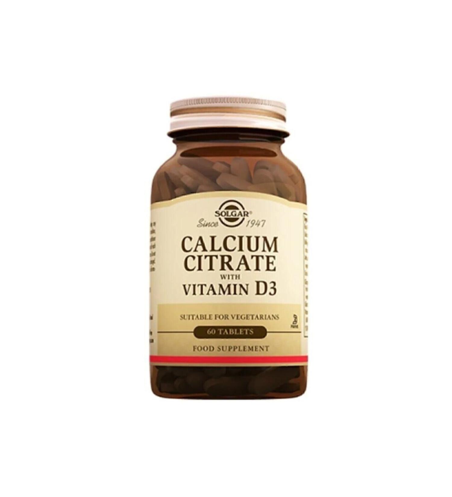 Solgar Calcium Citrate With Vitamin D3 250 mg 60 Tablets