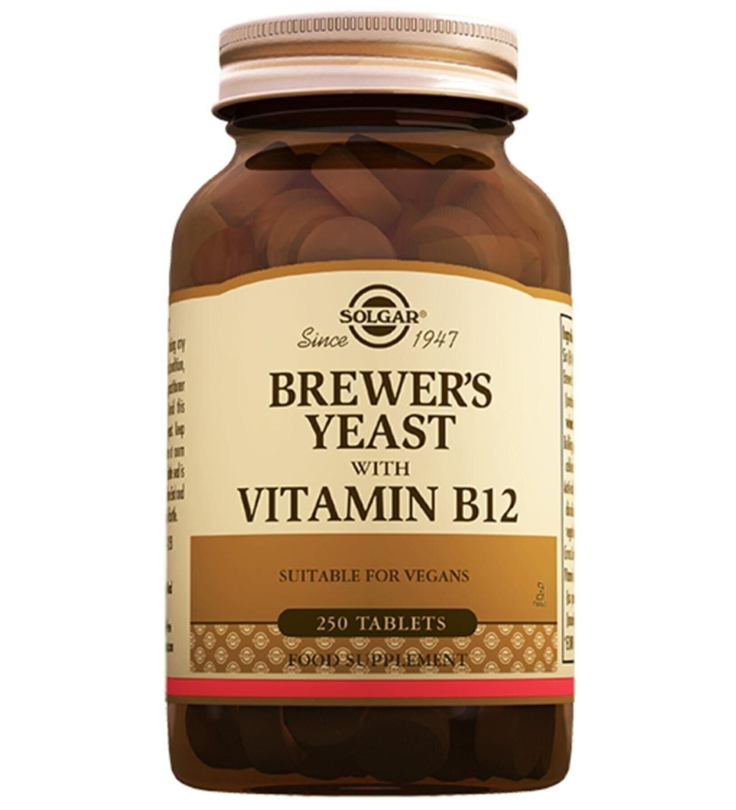 Solgar Brewers Yeast With Vitamin B12 250 Tablets