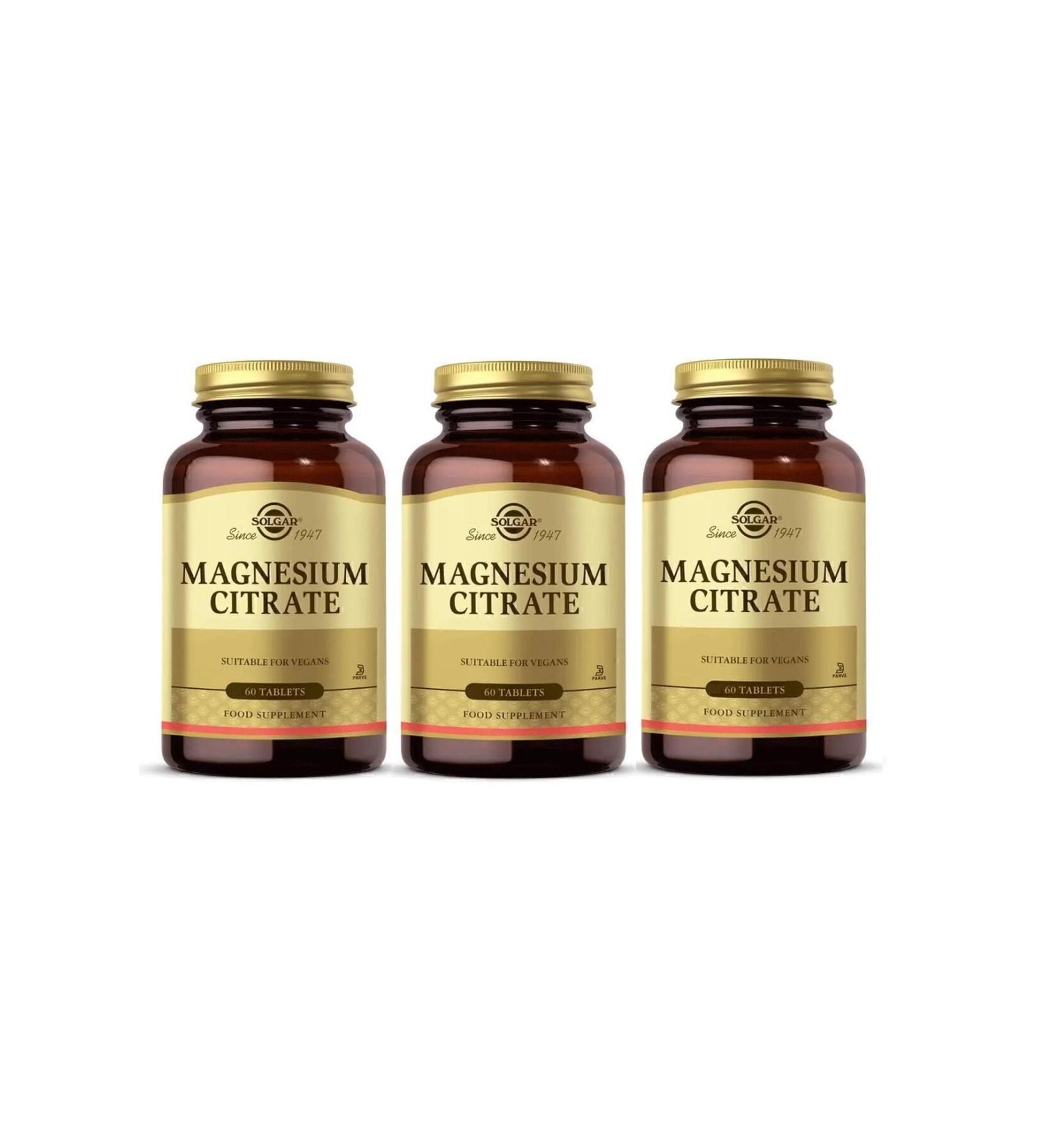 Solgar Magnesium Citrate 200 Mg 60 Tablets 3 Pieces