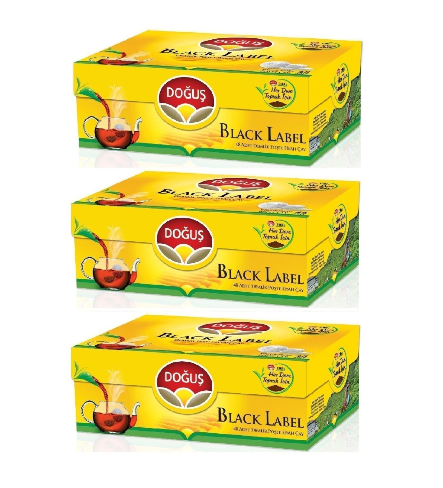 Dogus Black Label Teapot Tea Bag 48 153 gr x 3 Packs