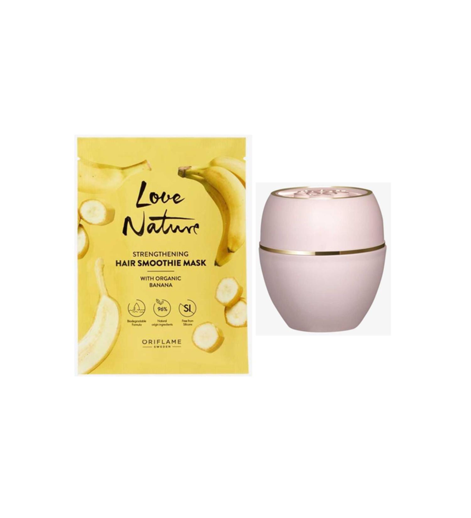 Oriflame Love Nature Organic Banana Strengthening Hair Mask and Tender Care Multi-Purpose Balm