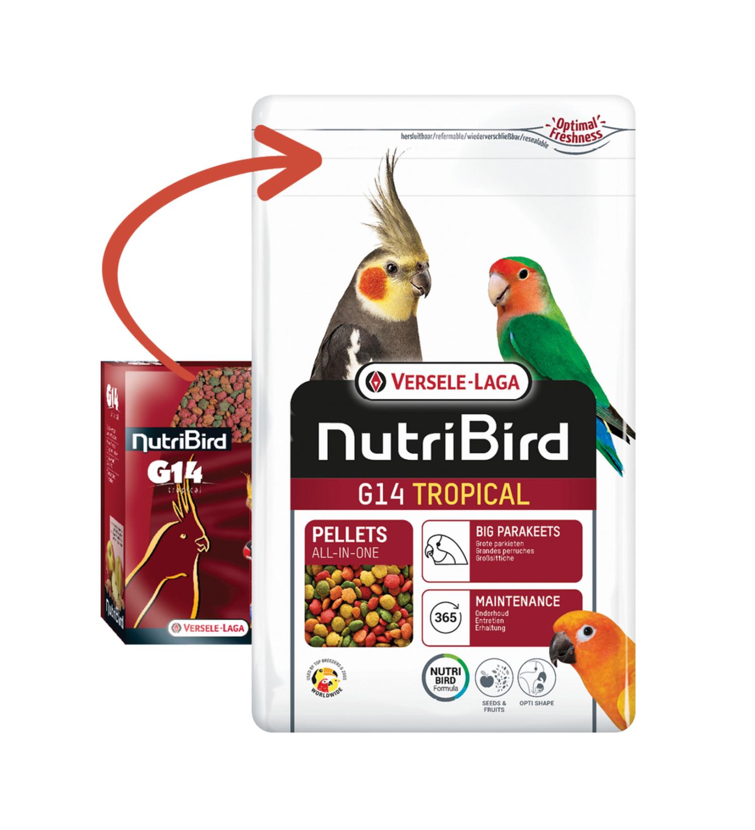 Versele Laga Nutribird G14 Tropical Parakeet Pellet Food 1kg 524130