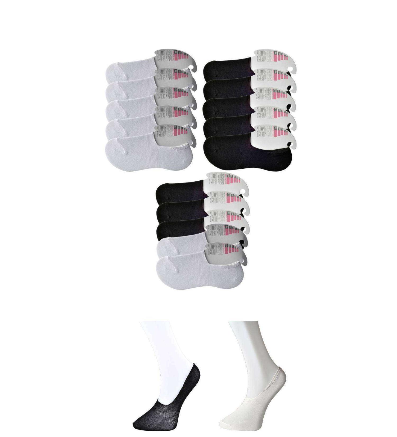 Skygo Black and White Women's Ballerina Socks 15 pairs