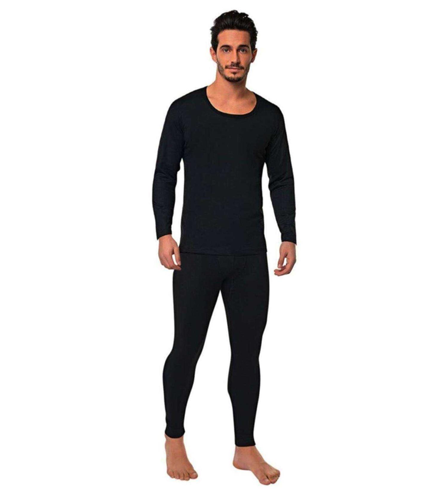 Skygo Kota Men's Winter Thermal Warm Tights and Undershirt Set of 2 Black