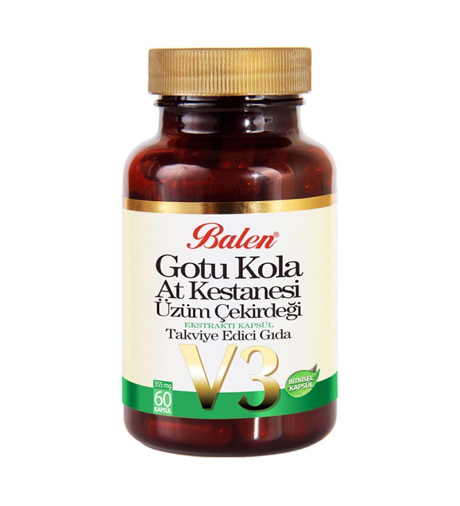 Balen Gotu Kola Horse Chestnut Grape Seed Extract 60 Capsules