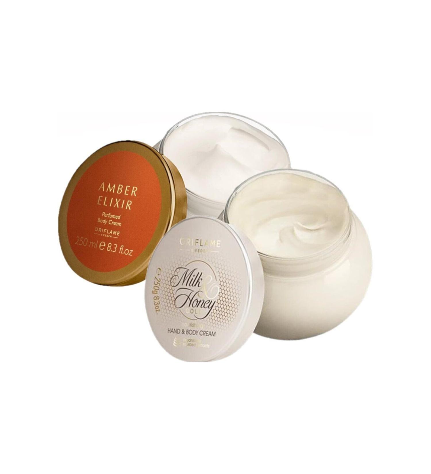 Oriflame Milk & Honey Gold Nourishing Hand & Body Cream-Amber Elixir Perfumed Body Cream