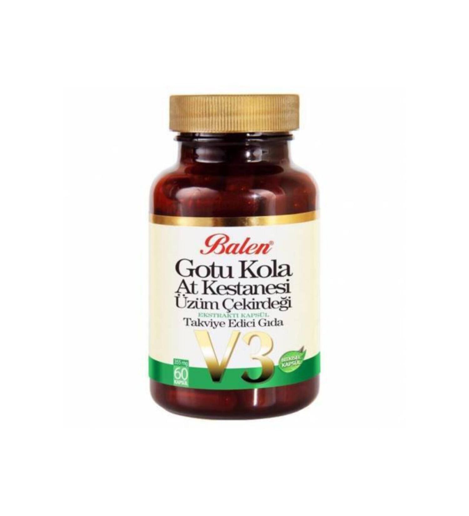 Balen Gotu Kola Horse Chestnut Grape Seed V3 60 Capsules 355 mg