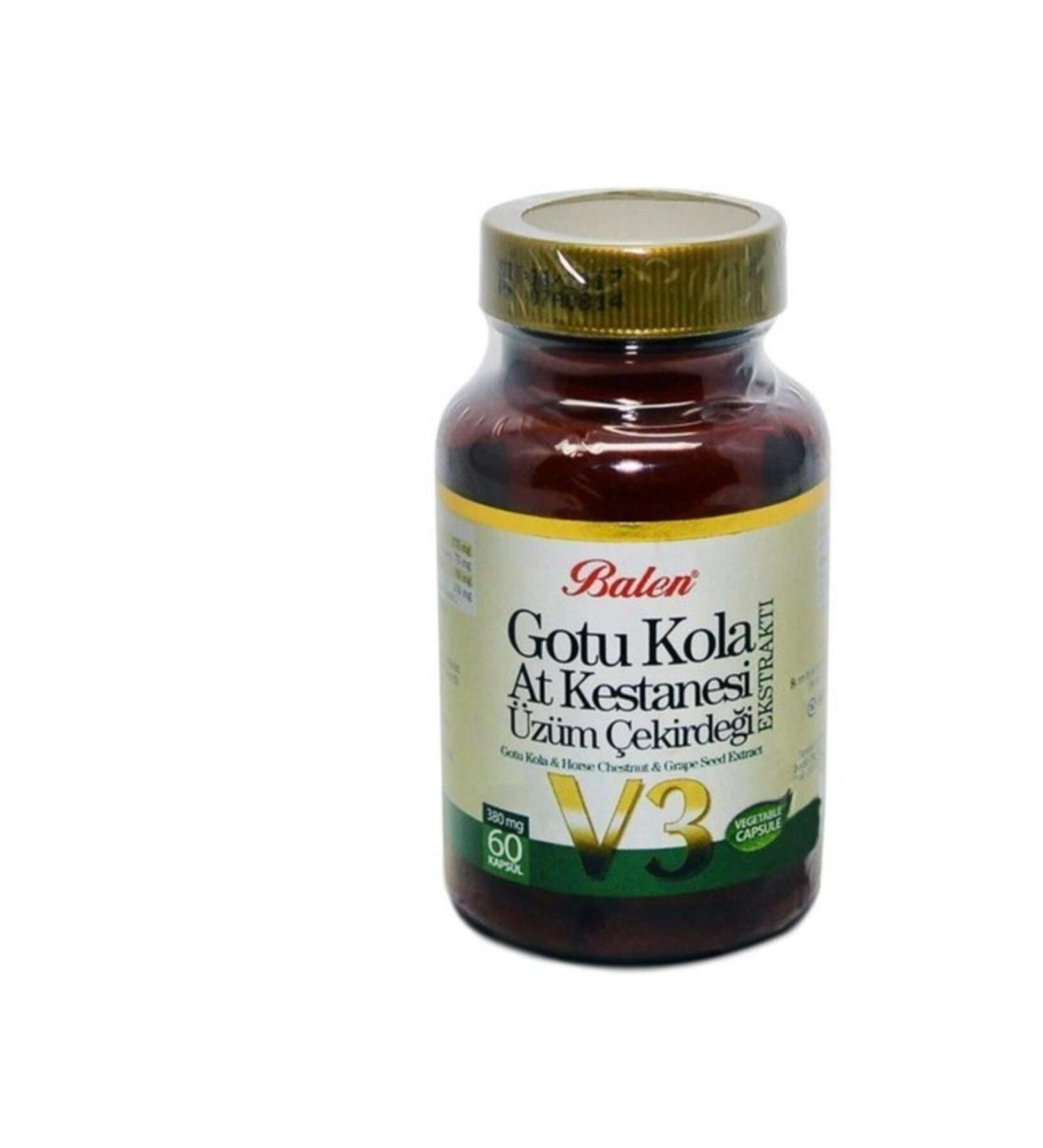 Balen Gotu Kola Horse Chestnut Grape Seed Extract V3 60 Capsules