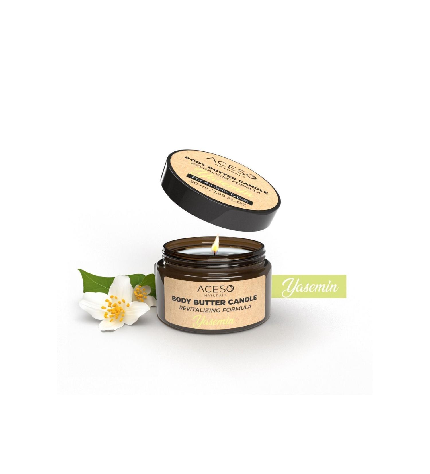 Aceso Naturals Body Butter Candle - Jasmine Highly Moisturizing Natural Body Butter - Buy Online on GoSupps.com