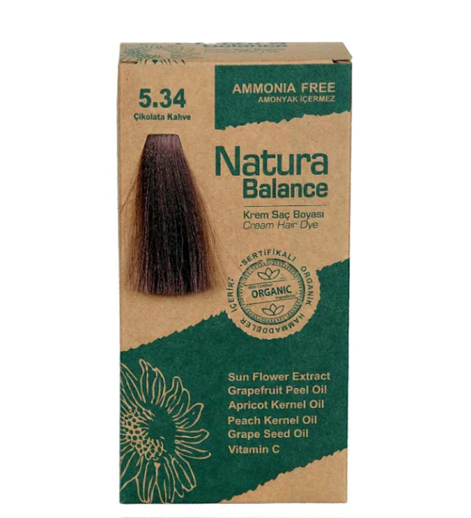 NATURABALANCE Natura Balance - Organic Cream Hair Dye 5.34 Chocolate Brown 60ml