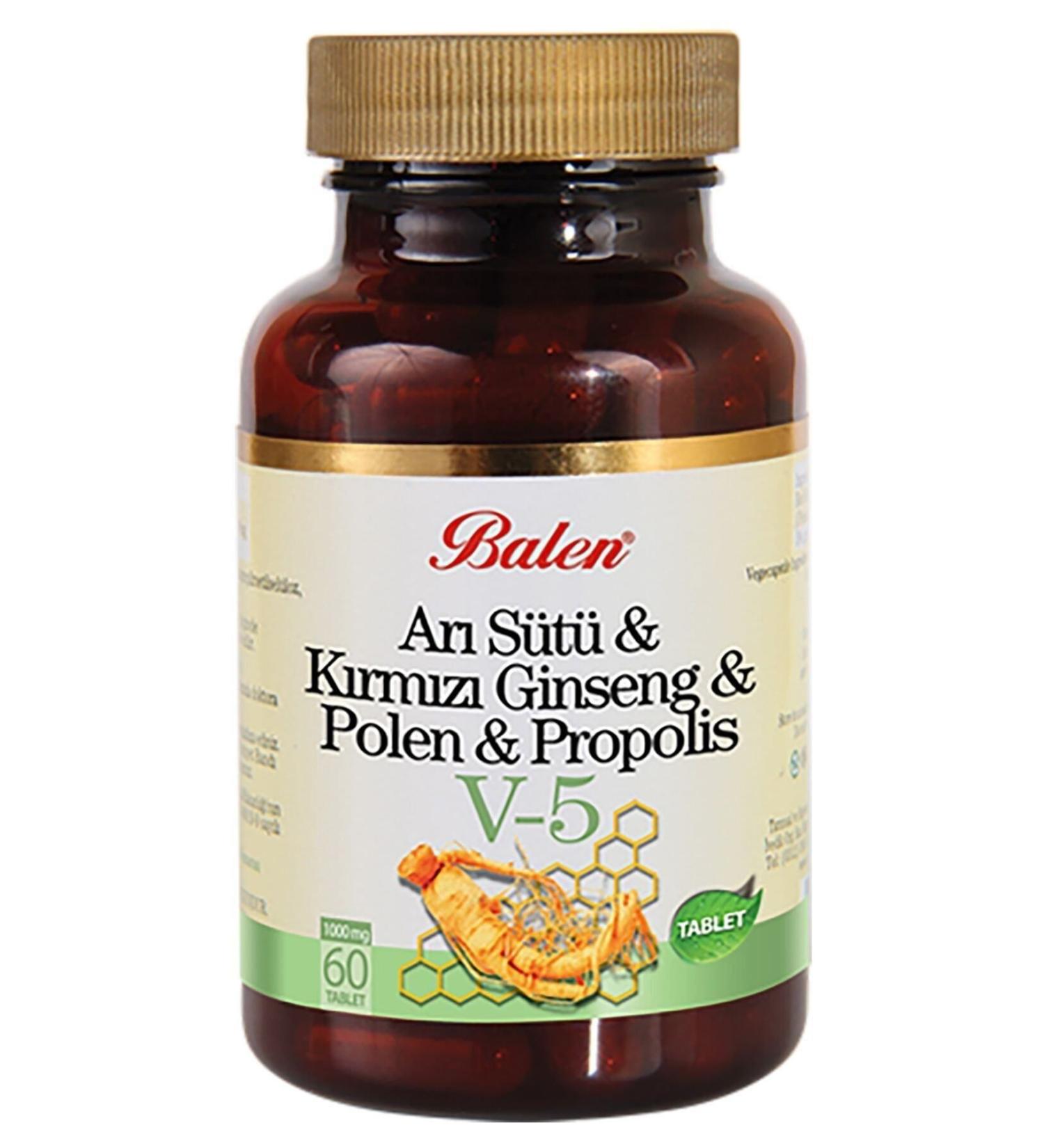 Balen V-5 Royal Jelly Ginseng Pollen Propolis V5 60 Tablets