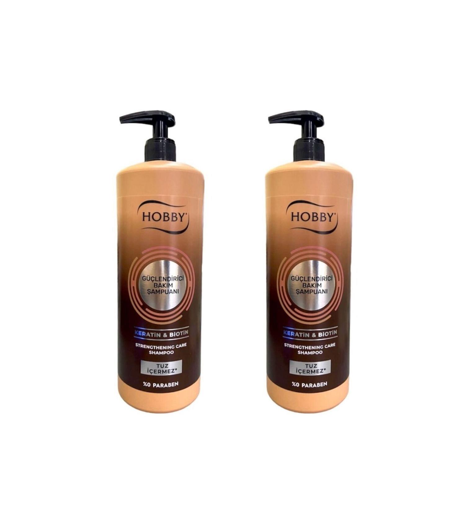 Hobby Hooby Keratin & Biotin Salt-Free Shampoo 1000 ML X 2 Pieces