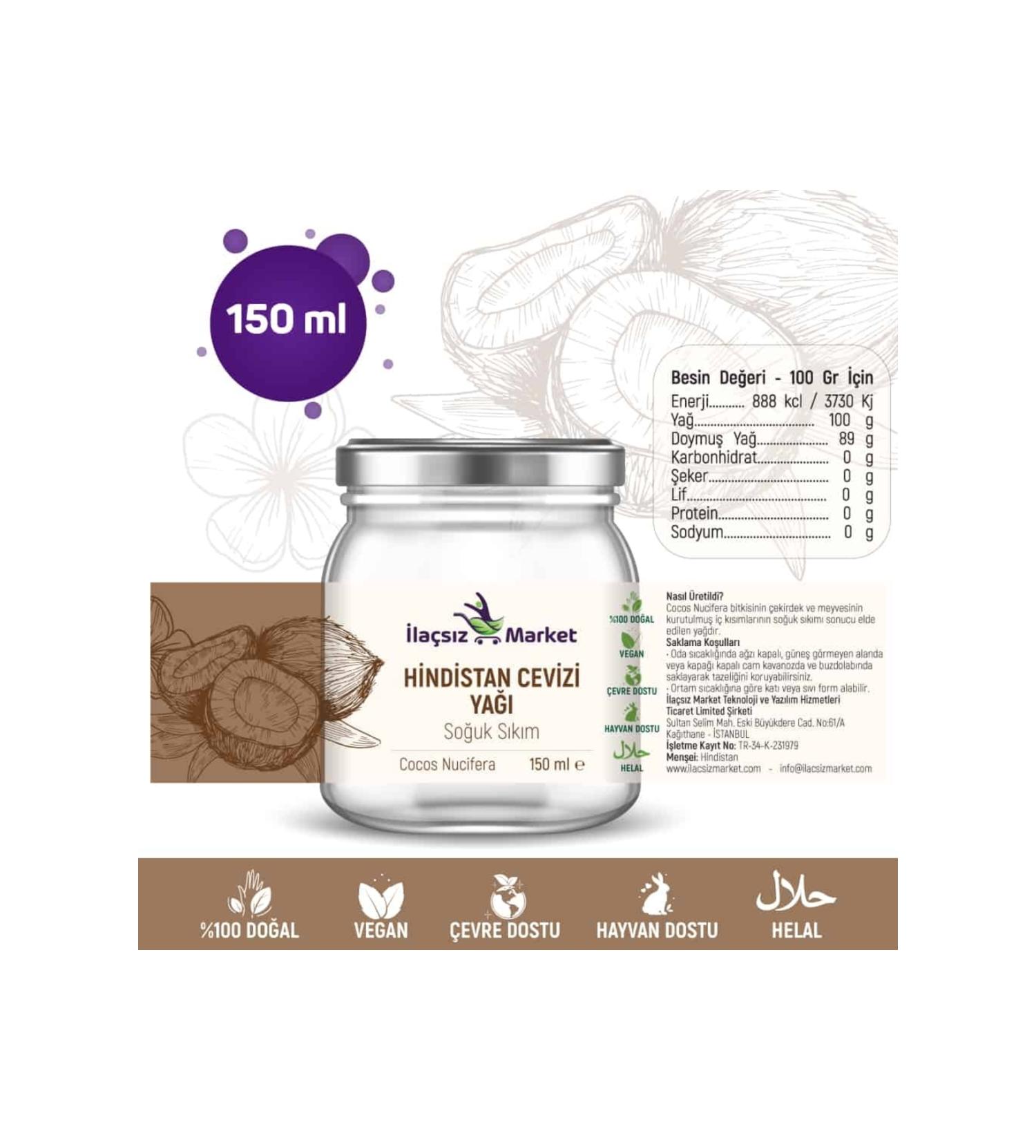 Drug-Free Market Coconut Oil / 150 Ml.