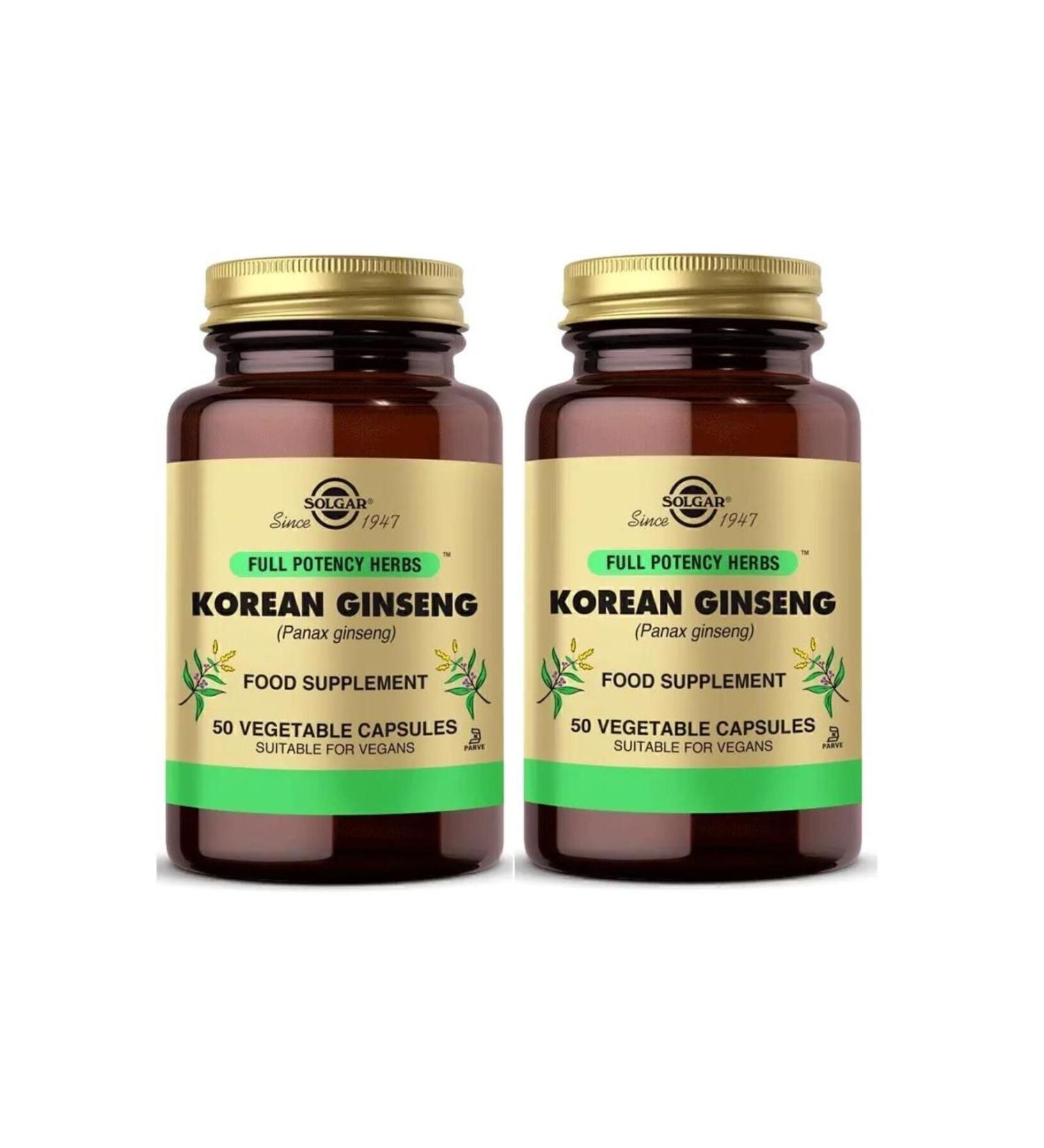 Solgar Korean Ginseng 50 Capsules 2 Pieces - Buy Online on GoSupps.com