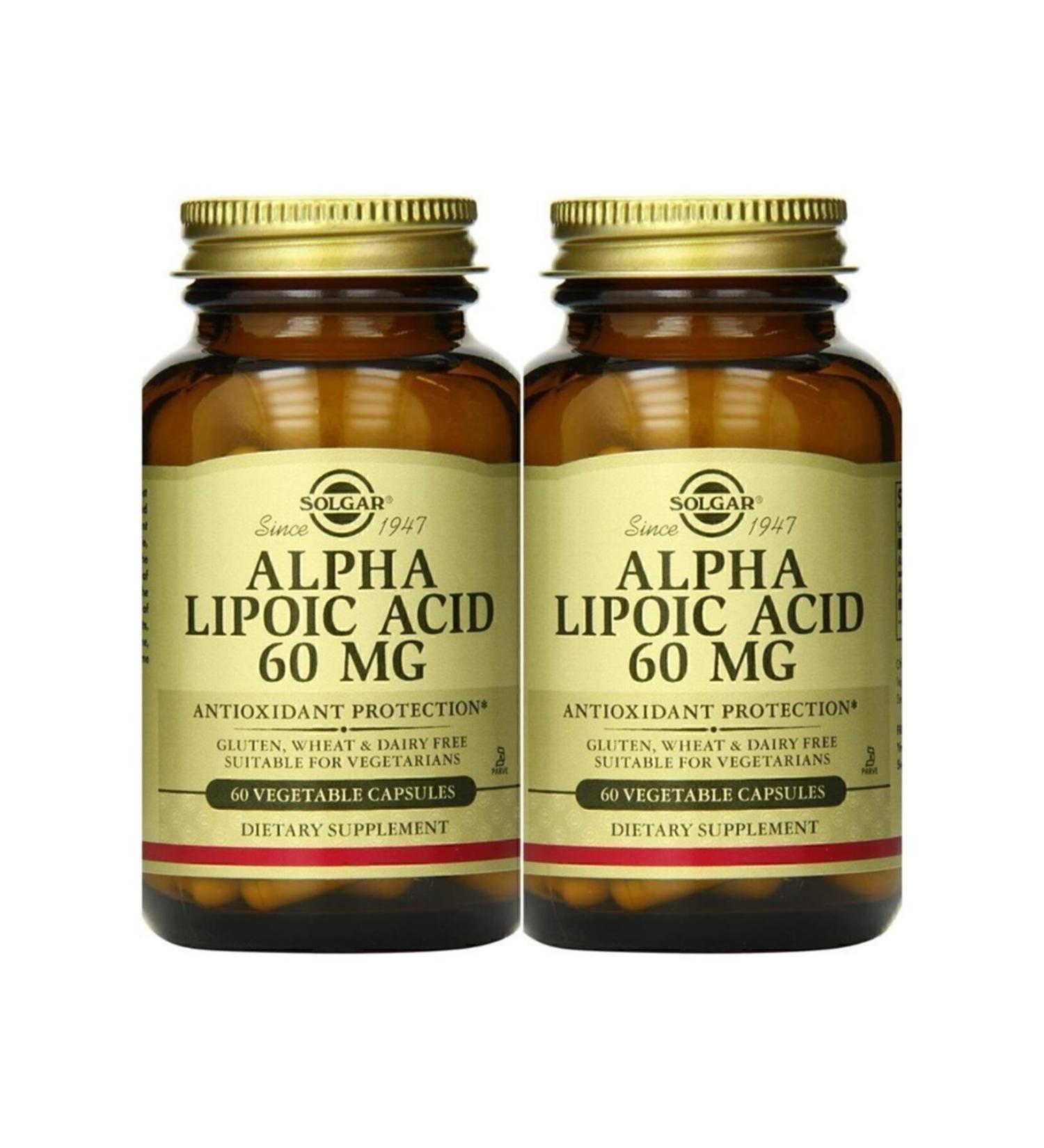 Solgar Alpha Lipoic Acid 60 Mg 60 Capsules 2 Pieces