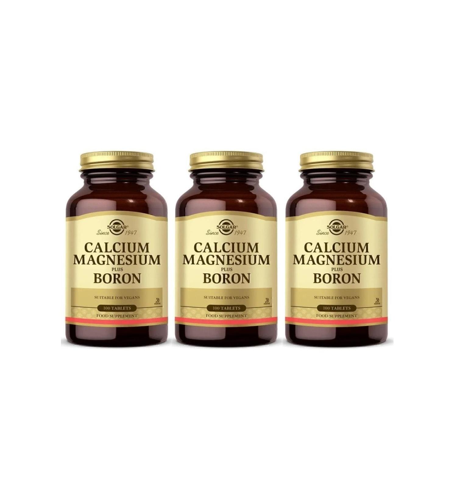 Solgar Calcium Magnesium Plus Boron 100 Tablets 3 Pieces - Buy Online on GoSupps.com