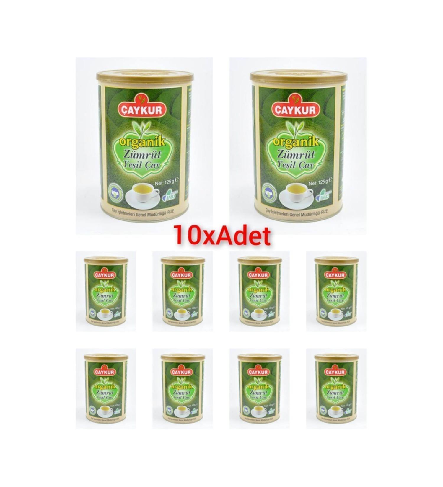 aykur 10x Organic Emerald Green Tea 125gr (cylindrical box)