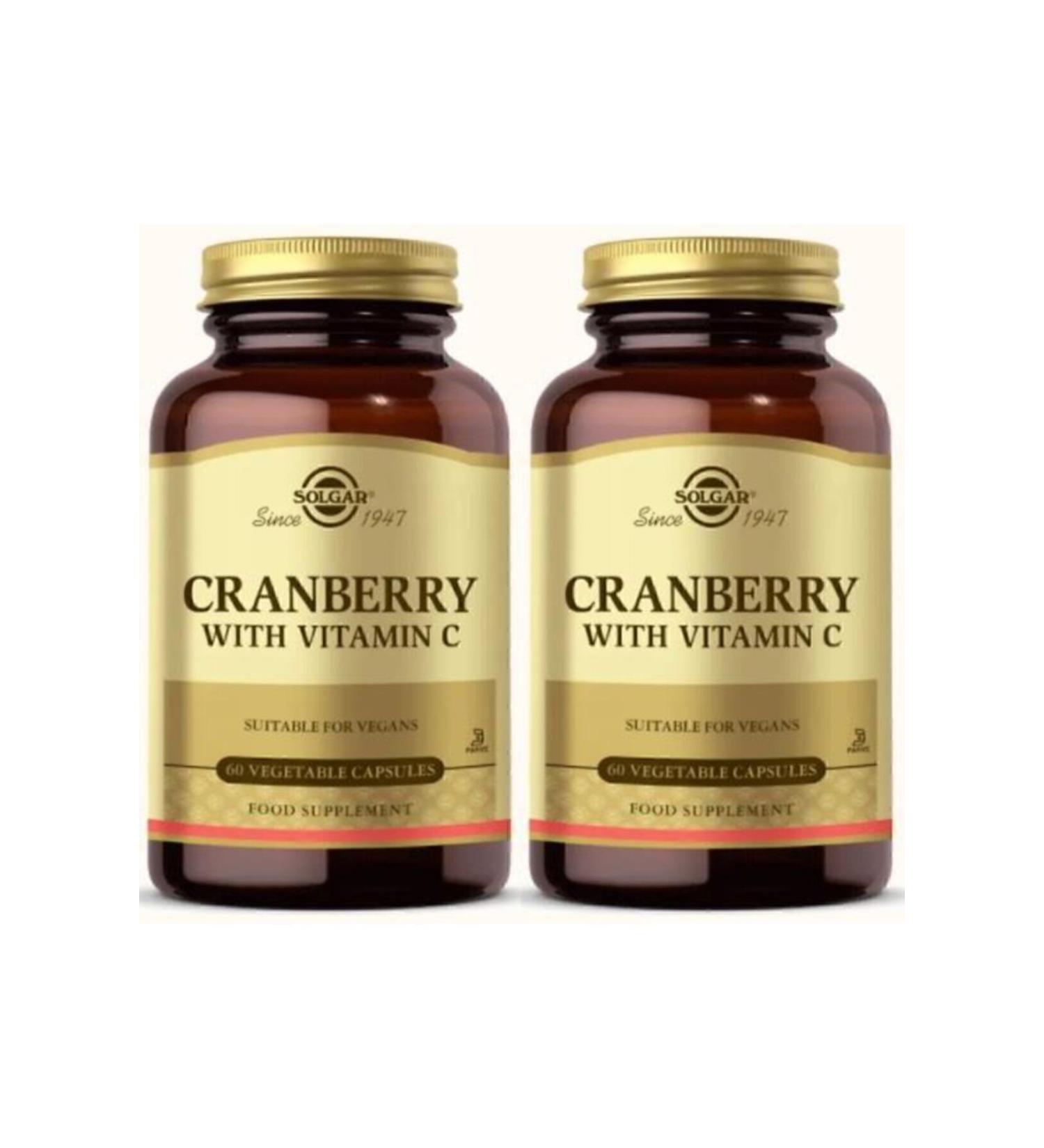 Solgar Cranberry Extract With Vitamin C 60 Capsules 2 Pieces - Buy Online on GoSupps.com